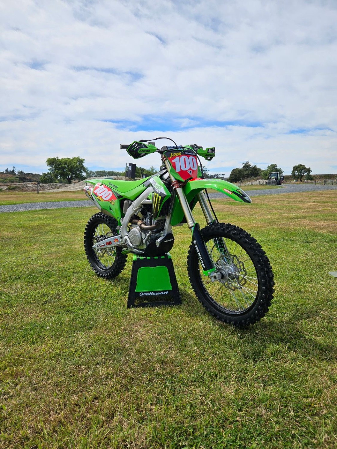 Kawasaki motocross bike outdoors
